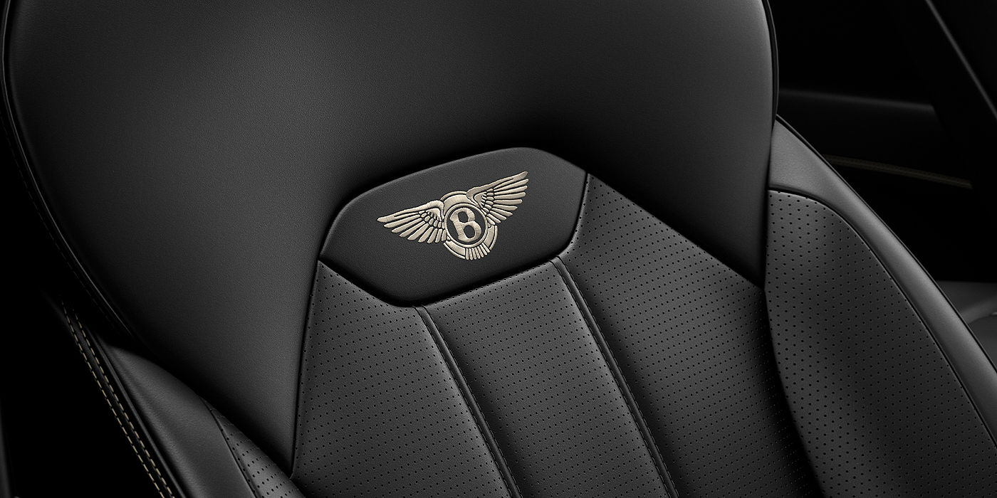 Bentley Adelaide Bentley Bentayga SUV seat detail in Beluga black hide